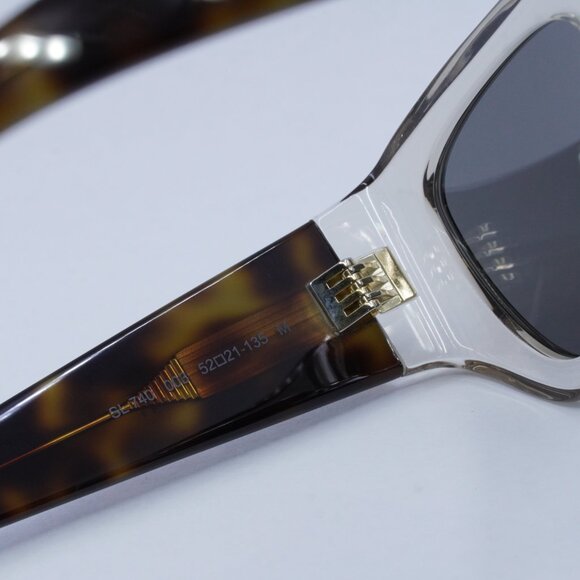 🕶️ New Saint Laurent SL740 003 Sunglasses - Transparent Cream/Havana Frame - Picture 7 of 11
